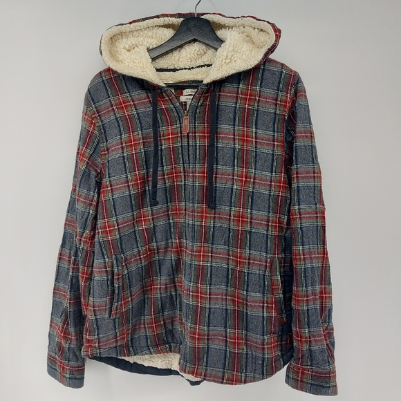 L.L. Bean Red and Blue Plaid Women's Jacket - Picture 1 of 8